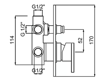 SMILE 5730050 - Recessed shower mixer with diverter with plate by QD Magistro Lab - view 3